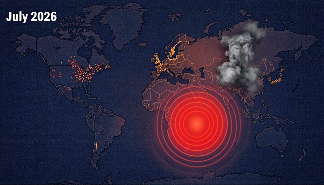 Карта мира — ключевые точки июля 2026