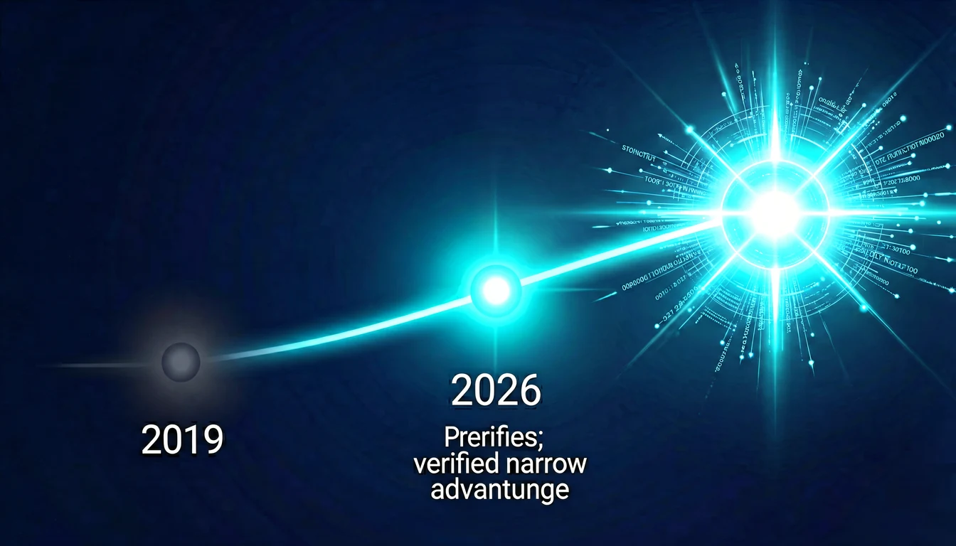 Терминологическая развилка: supremacy (2019) → advantage (2026) → utility (production)