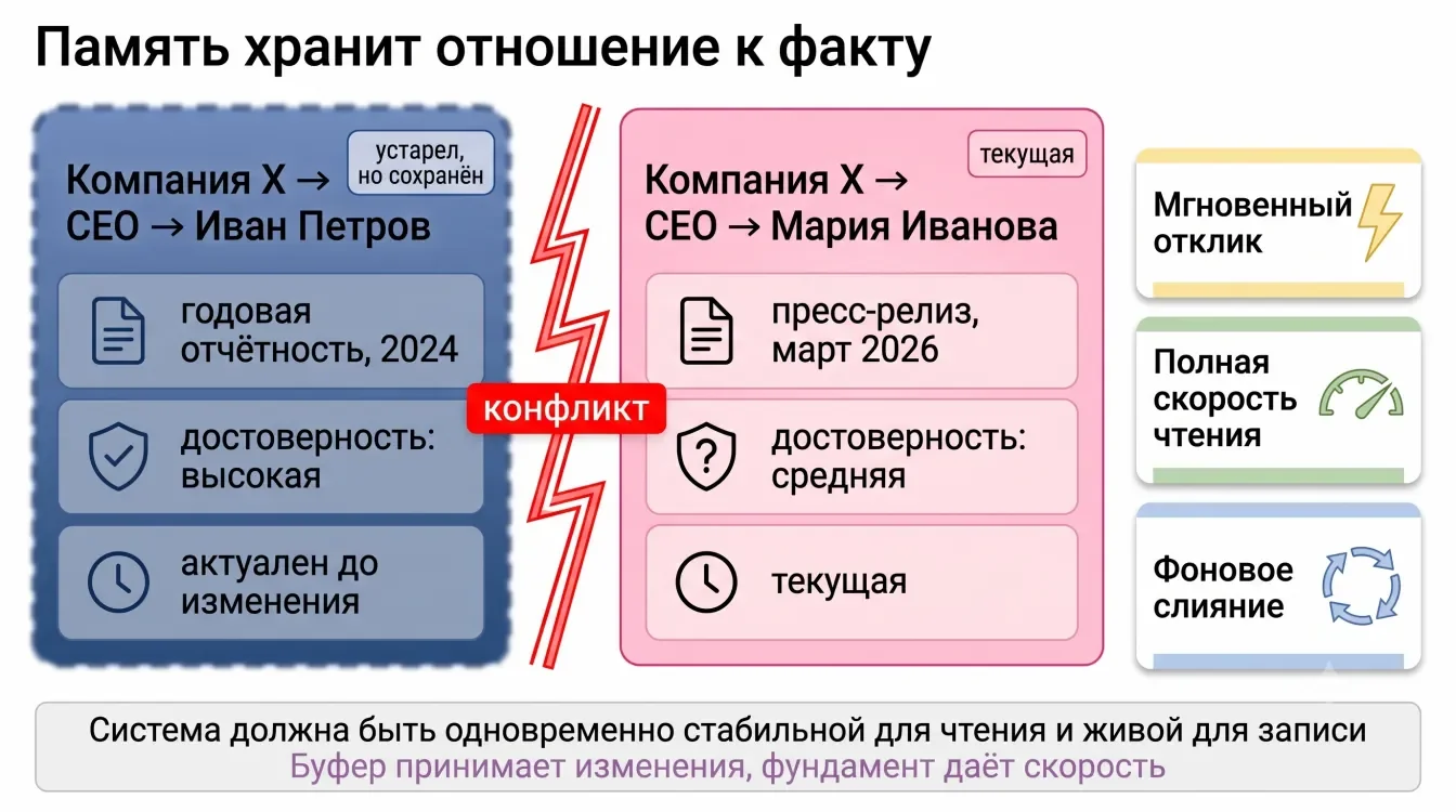 Память хранит отношение к факту